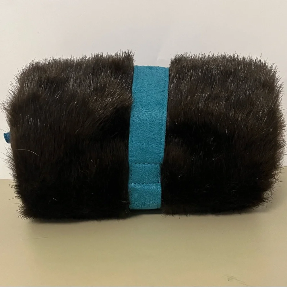 Stephanie Johnson Faux Fur Roll Up Cosmetic or Jewelry Bag